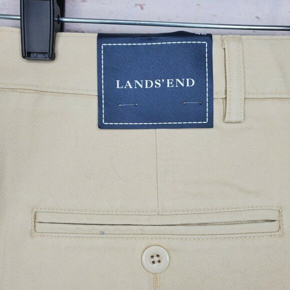 Lands End Traditional Fit 46 Regular %100 Cotton Beige Pants W/ Extra Buttons - Picture 6 of 12